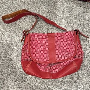 Coach Red Leather Messenger Shoulder Bag
